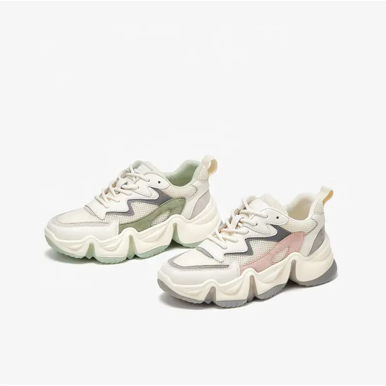 Hot Selling Summer  Lace-up Mesh Breathable Walking Shoes for Girls